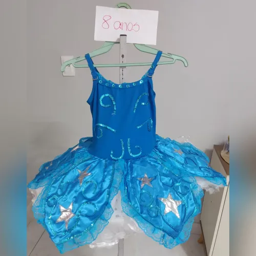 Bailarina Tchu-Tchu azul infantil 8 anos