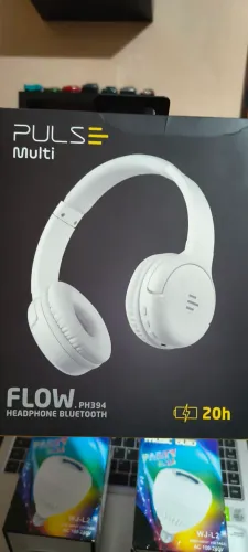 Headphone Bluetooth "PULSE" Branco com até 20 Horas de reprodução.