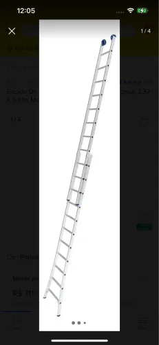 Escada alumínio extensiva Botafogo 2 x11 degraus 