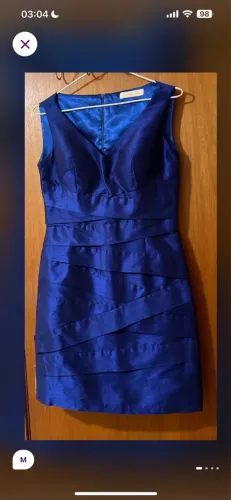 vestido de festa tam m , azul royal