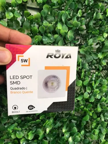 Spot led 5w Quadrado SMD Branco QUENTE . 80% DE ECONOMIA Bivolt