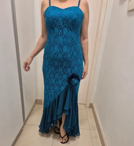 Vestido de renda longo