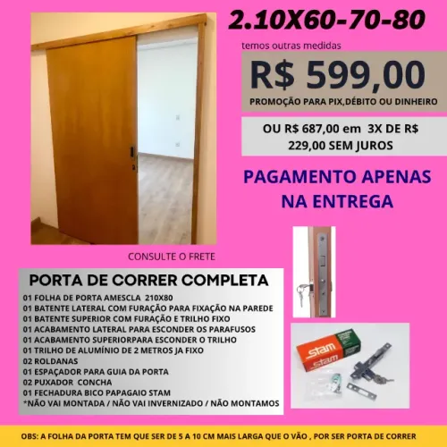porta kit completo 210x80 linha rav