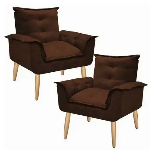 Kit 2 Poltronas Opala Para Recepção E Escritório