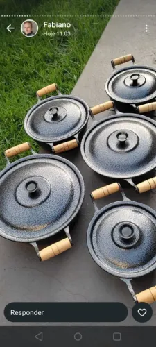 Jogo de 5 panela alumínio batido craquelada na promoção