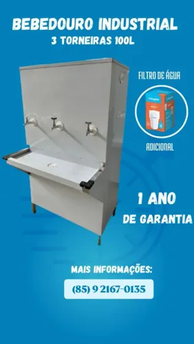 BEBEDOURO INDUSTRIAL 100L/120L 3 TORNEIRAS