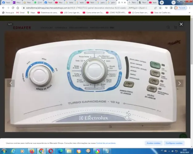 Painel Controle Lavadora Electrolux LTC10