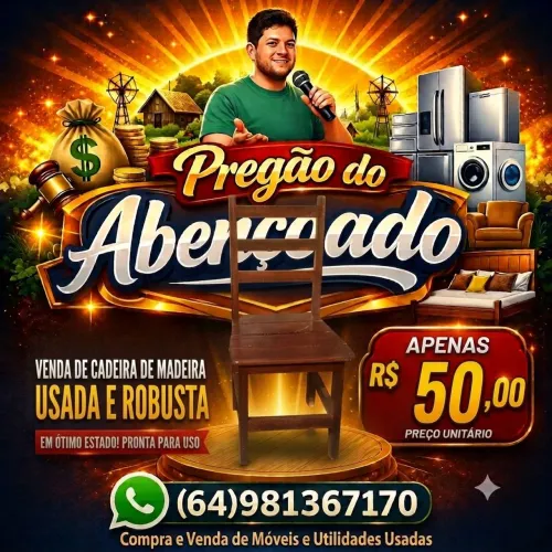 Cadeira de madeira resistente r$ 50 passamos cartão