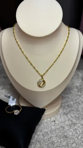 Conjunto Colar e Anel semijoia