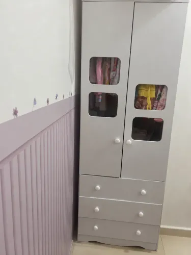 Guarda Roupa Infantil 2 Portas 3 Gavetas MDF Uli Faura