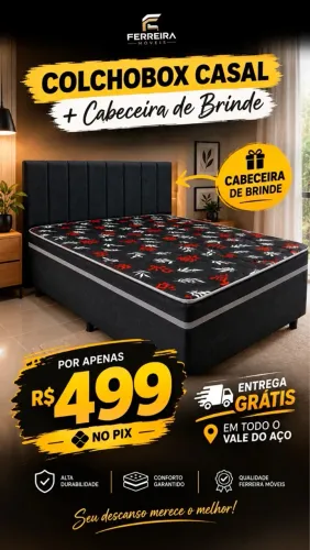 Colchão acoplado casal e cabeceira de brinde
