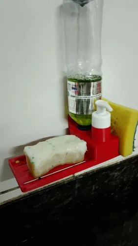 Dispensador de detergente universal 3 em 1.Dipenser porta sabão e bucha para paredes