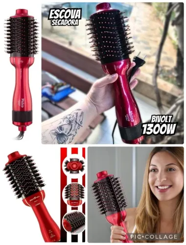 Escova Secadora 4 em 1 Philco Red 1300w Potência Bivolt LACRADO