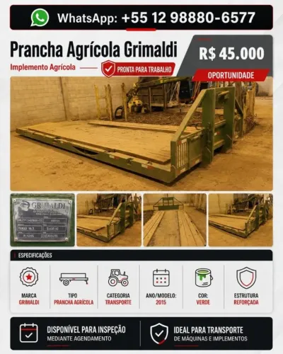 2015 Grimaldi prancha agrícola roll on