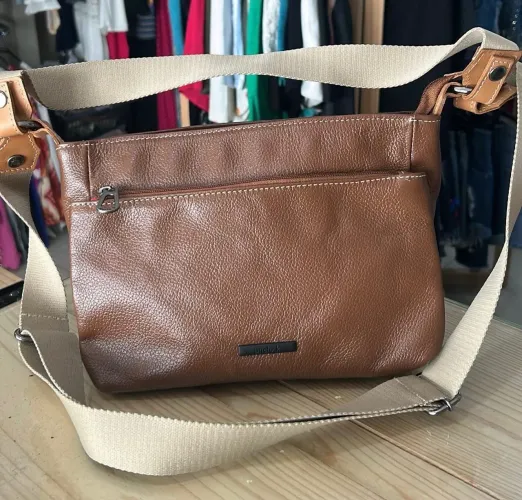 Bolsa em couro Uncle K marrom chocolate 