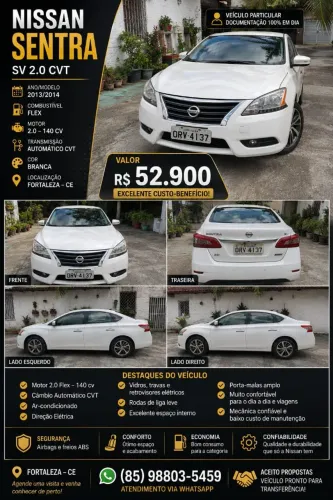 Nissan Sentra SV 2.0 Flexstart 16V Aut. 2014