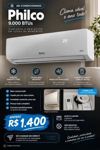 ? AR-CONDICIONADO PHILCO 9.000 BTUs À VENDA ?