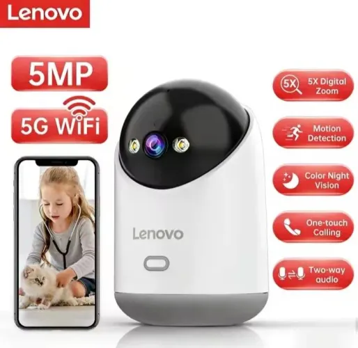 Câmera de Segurança Lenovo 5MP -5G WIFI 