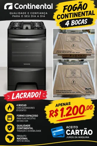 Fogão 4 bocas lacrado 