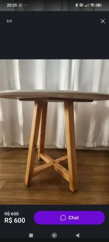 Mesa 90cm em laca e madeira 