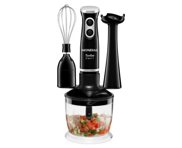 MONDIAL Mixer Turbo 3 em 1, Preto, 500W, 220V - M-14