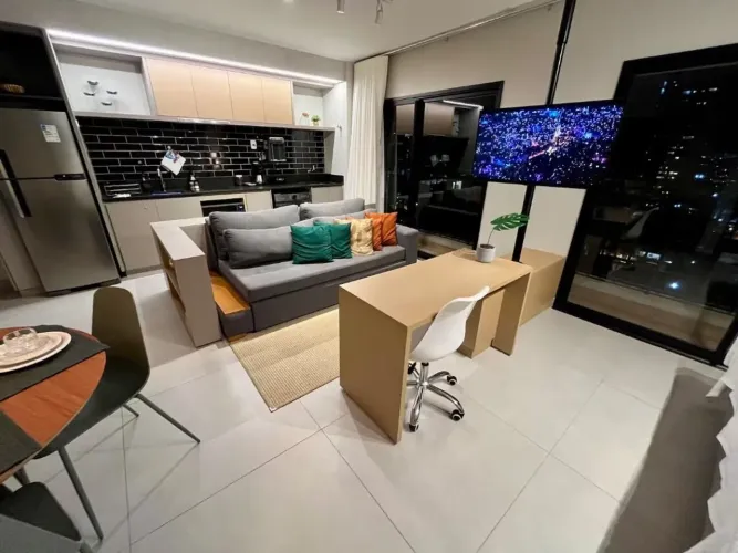 Flat mobiliado com 1 dormitório à venda, 46 m² por R$ 570.000 - Setor Bueno - Goiânia/GO