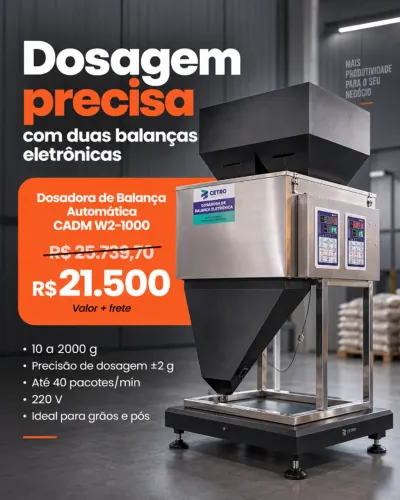 Dosadora Automática Cetro com 2 Balanças 10g a 2kg - CADM W2-1000