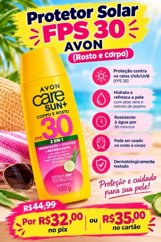 Protetor solar fps 30 com pepino (rosto e corpo)