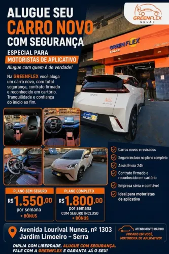 Aluguel de carro para Motorista de Aplicativos UBER/99