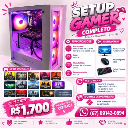 Vendo ou Troco Pc Gamer Completo