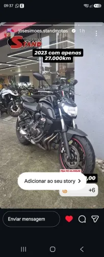 YAMAHA MT07 2023 PRETA 