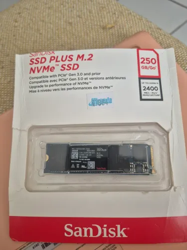 SSD PLUS M.2 NVME 250GB - SanDisk. Novo nunca usado ainda na embalagem original