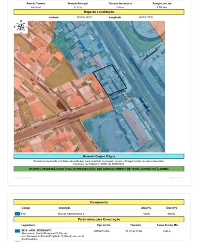 TERRENO 558M² DE ESQUINA | COLOMBO | ZONEAMENTO EA2 | ATÉ 8 PAVIMENTOS