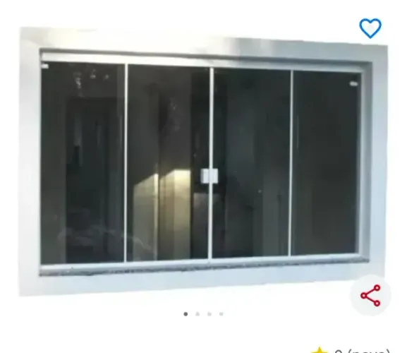 Janela de vidro blindex incolor 4 folhas 130x210 cm