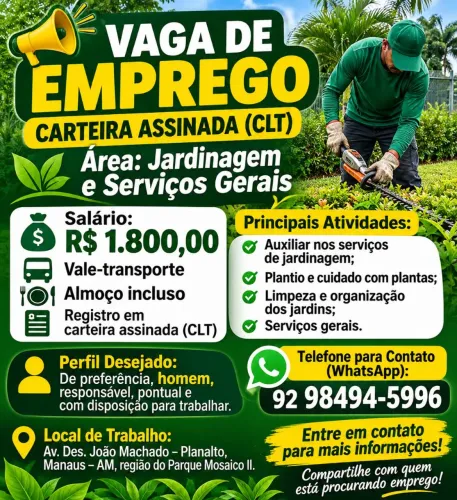 Vaga de emprego!!