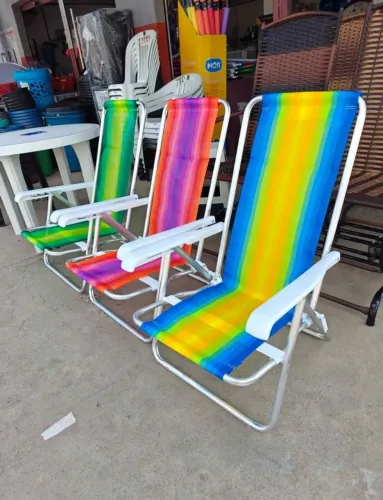 Cadeira de praia reclinável alumínio (Pronta entrega)