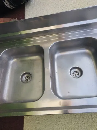 Pia inox cozinha 2 cubas