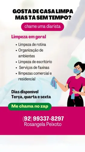 Faço serviço de faxina 