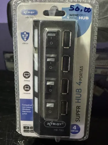 Mini USB  hub 4 portas para teclado mouse câmera e outros acessórios na oferta só 30,00