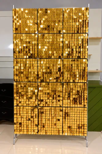 Painel de Lantejoulas Dourado para Festas