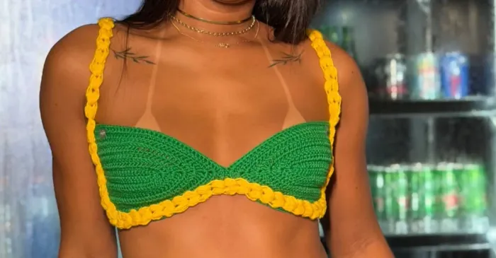 TOP CROCHE TRANÇADO COPA DO MUNDO
