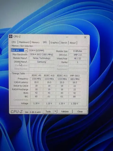 DDR4 NETAC SHADOW 2x8gb RGB 3600mhz CL18 Single rank