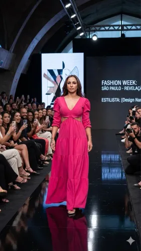 Vestido longo na cor rosa