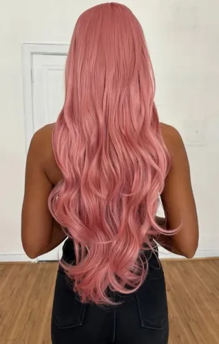 Lace rosa peruca