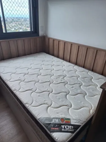 Cama viúva com Box baú e colchão