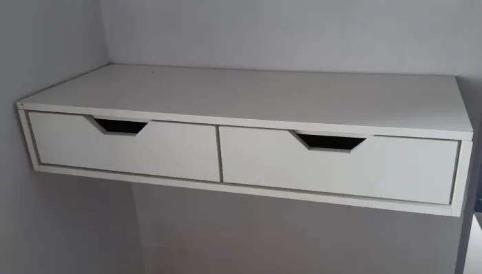 Penteadeira Suspensa Branca com 2 Gavetas - 90 cm