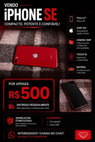iPhone Modelo SE vermelho atualizando o software até hoje