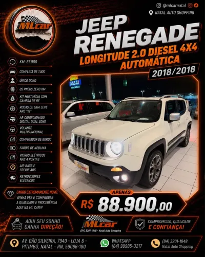 Jeep Renegade Longitude 2.0 4X4 TB Diesel AUT 2018