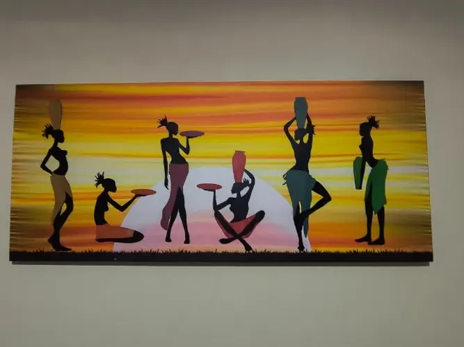 quadro Africano 3d alto relevo tela grande