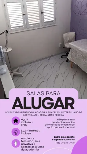 Salas para Alugar em Academia Feminina - Estrutura Pronta + Clientes